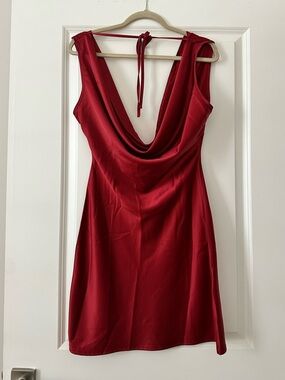 Women’s Red Cowl Neck Mini Dress